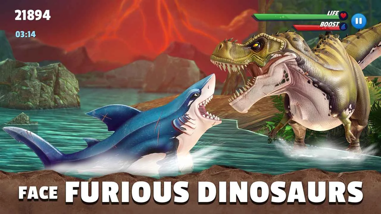 安卓手机游戏《饥饿鲨：史前世界》v0.1.2中文【全解锁mod菜单+完整版】steam移植纯净无广